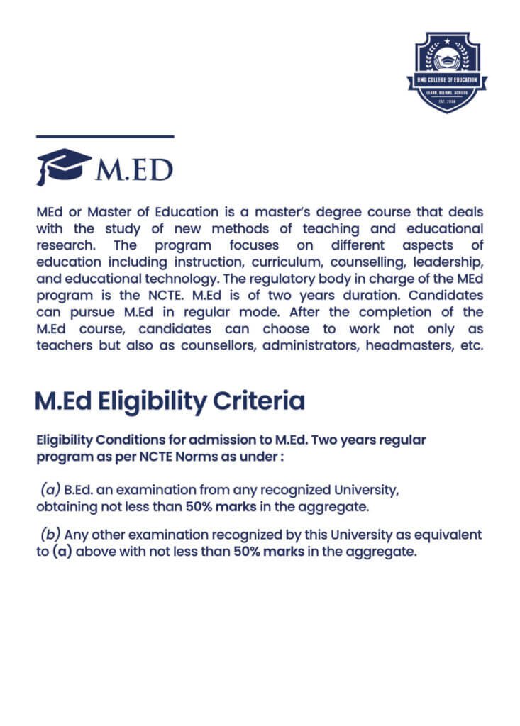 Master of Education (M.Ed)